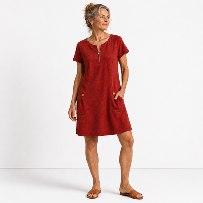 Adélaïde | Robe décontractée en coton et lin