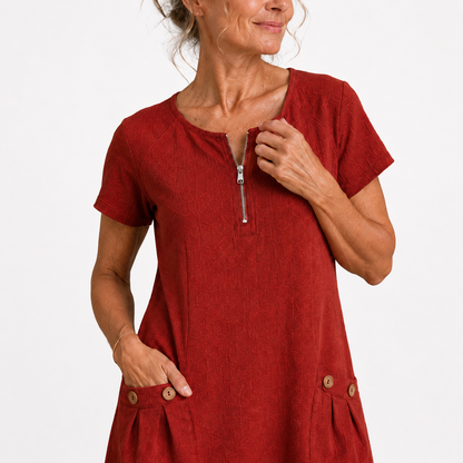Adélaïde | Robe décontractée en coton et lin