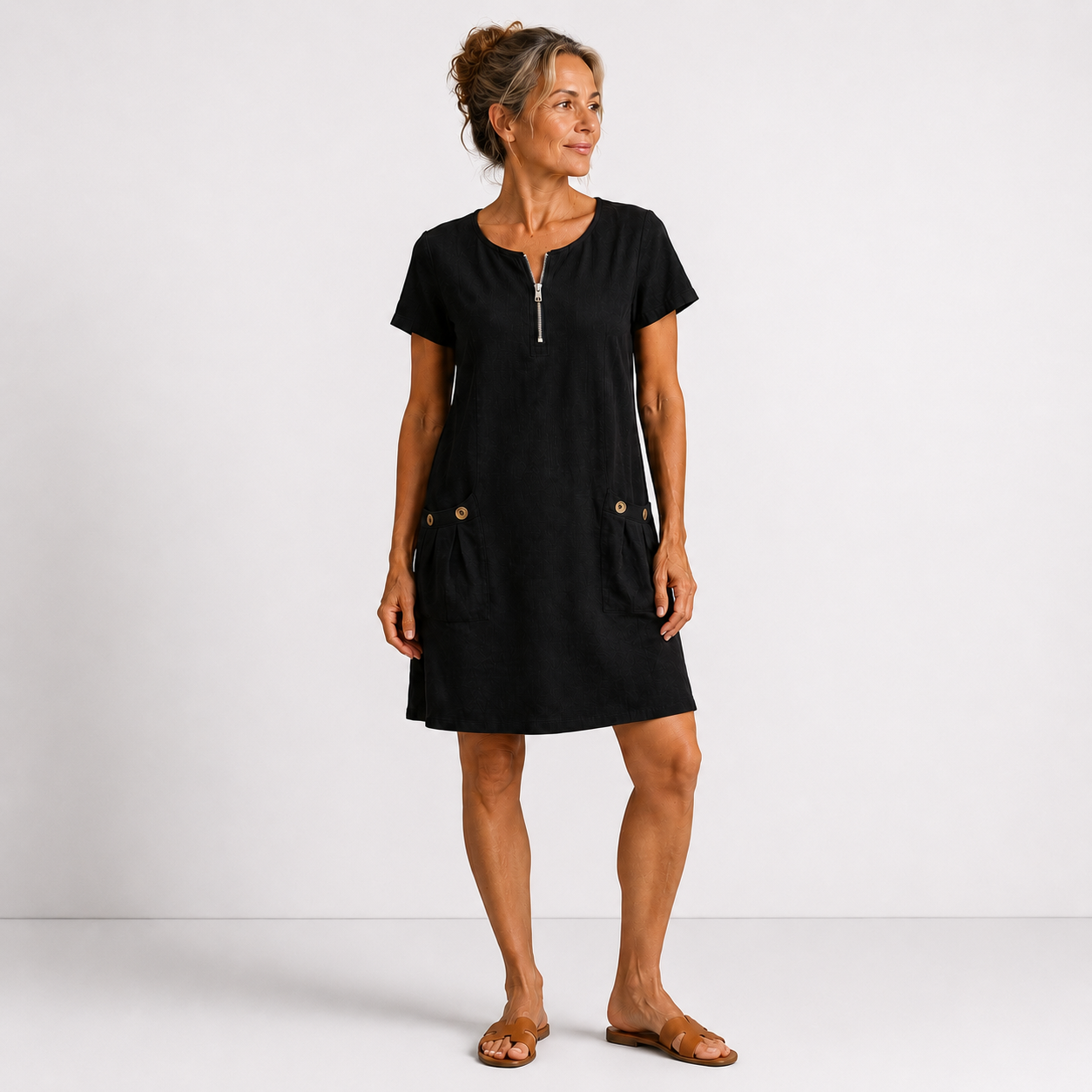 Adélaïde | Robe décontractée en coton et lin