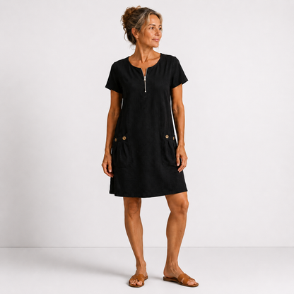 Adélaïde | Robe décontractée en coton et lin
