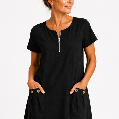 Adélaïde | Robe décontractée en coton et lin