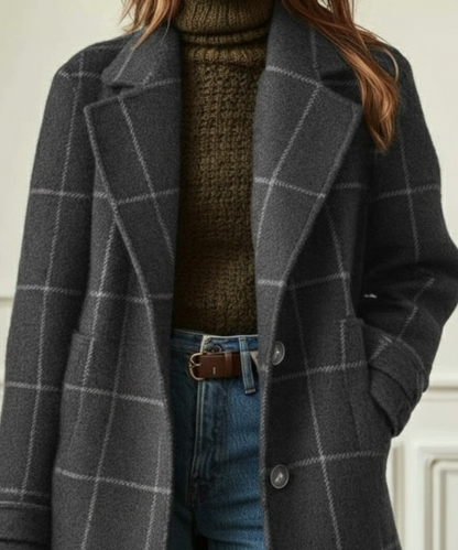 Manteau à carreaux en laine Jennifer