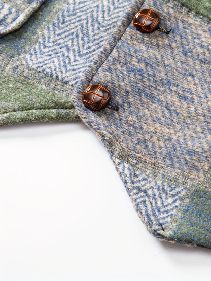 Laurent | Gilet en Tweed à Motif Chevron pour Homme