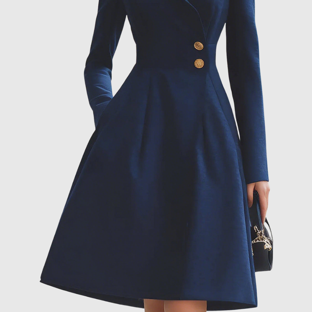 Eleanor | Robe Manteau Ajustée Marine