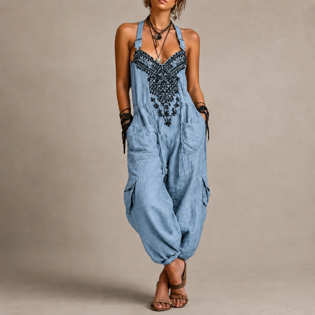 Combinaison Astrid — broderie Boho fluide