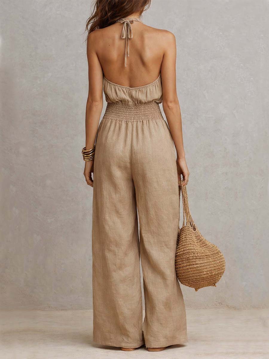 Valérie | Combinaison à Encolure Halter et Jambes Amples