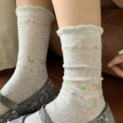 Chaussettes Fleuries Décontractées