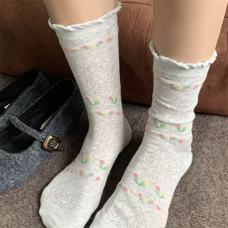 Chaussettes Fleuries Décontractées