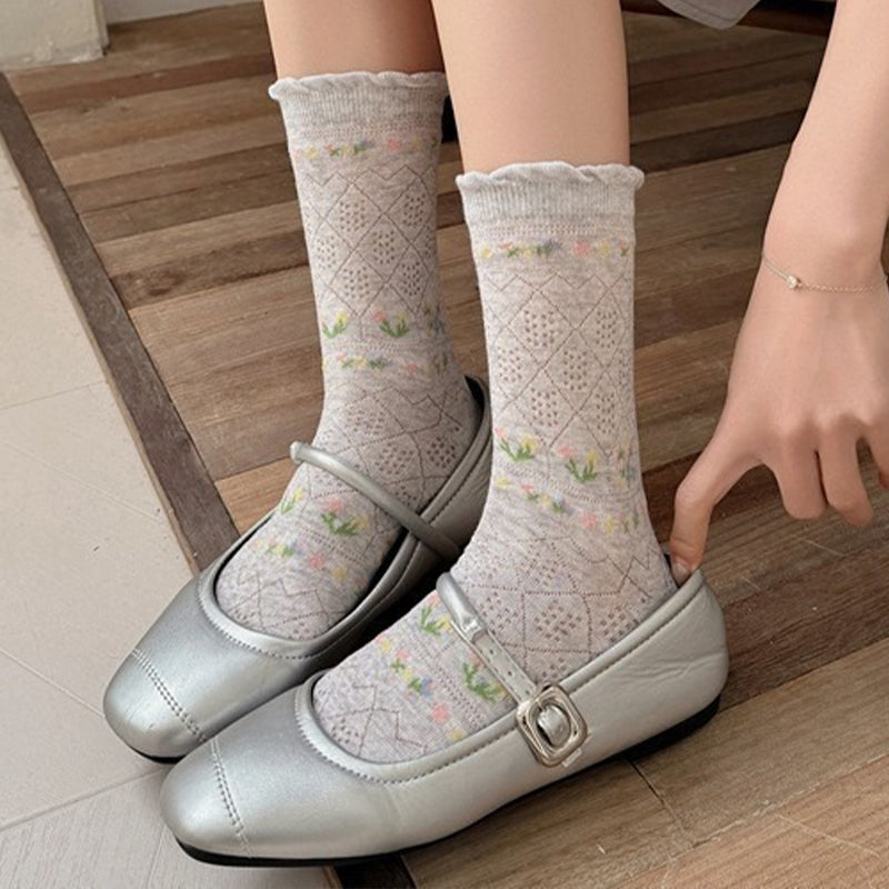 Chaussettes Fleuries Décontractées
