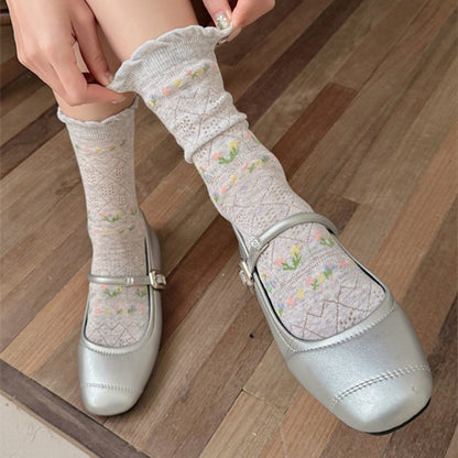 Chaussettes Fleuries Décontractées