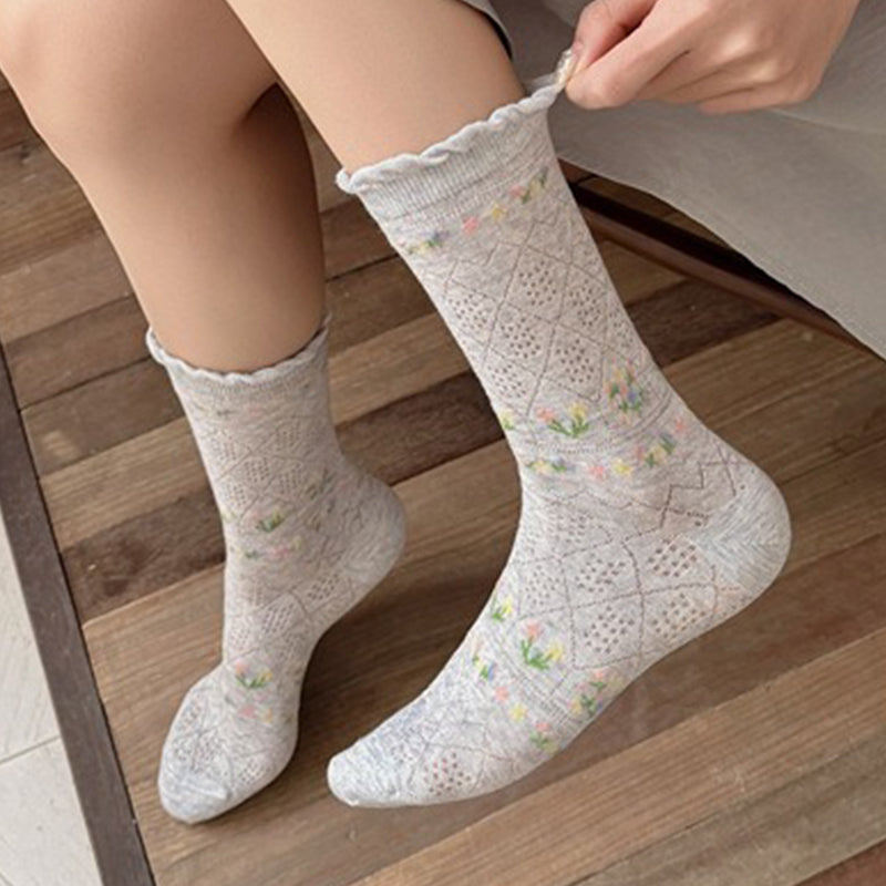 Chaussettes Fleuries Décontractées