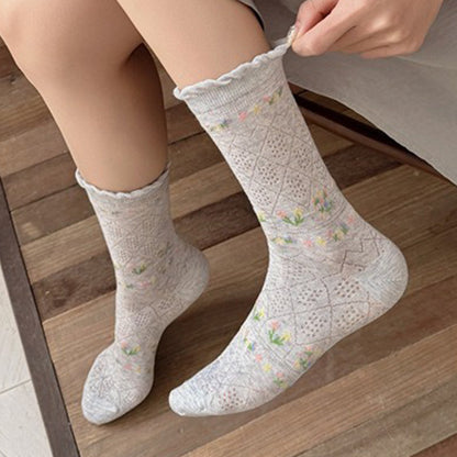 Chaussettes Fleuries Décontractées