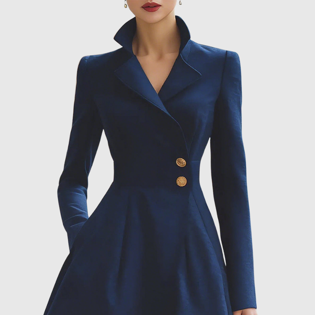 Eleanor | Robe Manteau Ajustée Marine