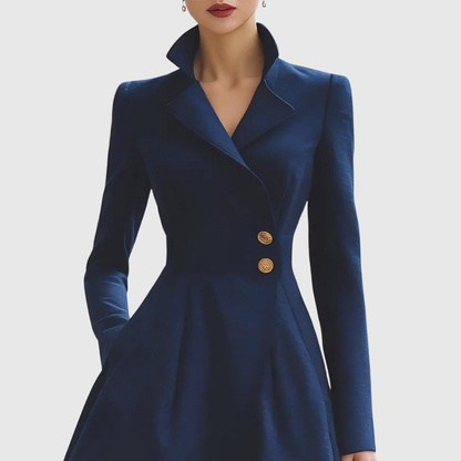 Eleanor | Robe Manteau Ajustée Marine