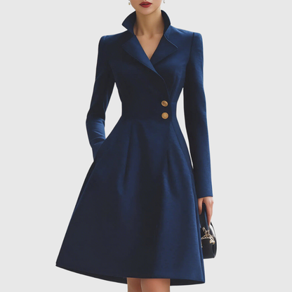 Eleanor | Robe Manteau Ajustée Marine