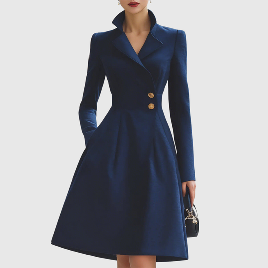 Eleanor | Robe Manteau Ajustée Marine
