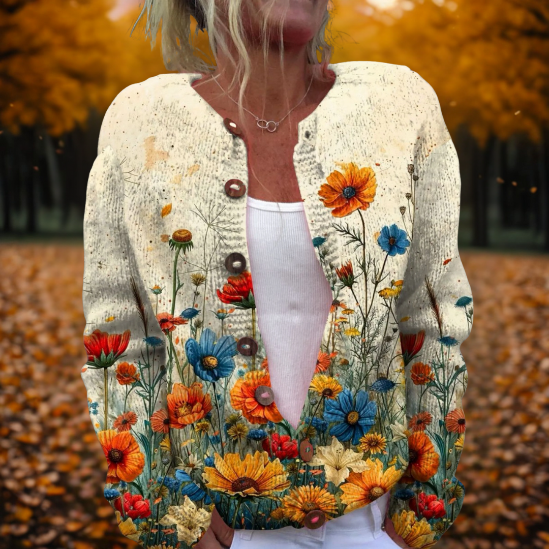 Helena | Cardigan Vintage à Fleurs