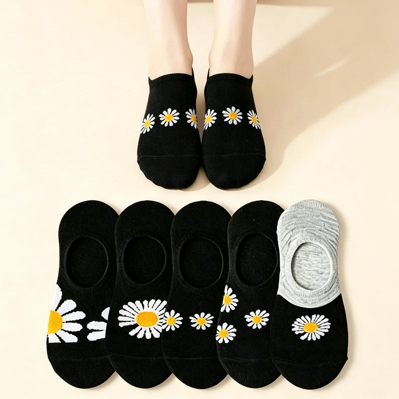 Chaussettes Décontractées À Motifs De Chrysanthèmes