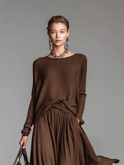 AliceLeon™ | Ensemble jupe et pull à col rond