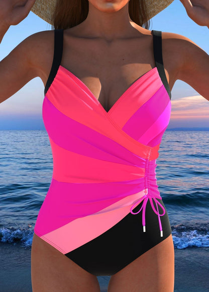 Odette | Maillot de bain de luxe à décolleté croisé et imprimé multicolore