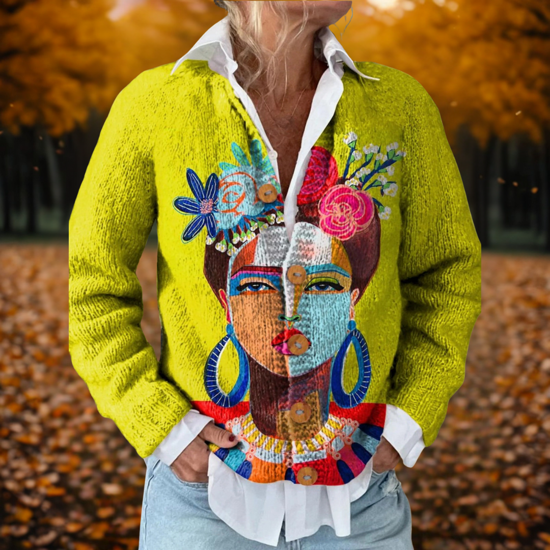 Anna | Cardigan Imprimé Art