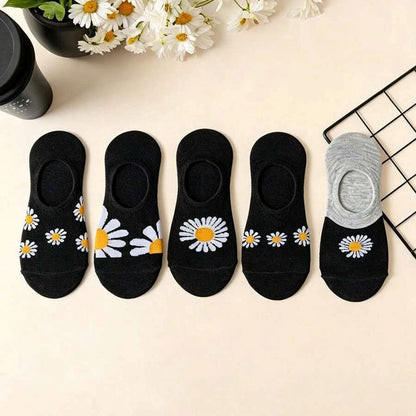 Chaussettes Décontractées À Motifs De Chrysanthèmes