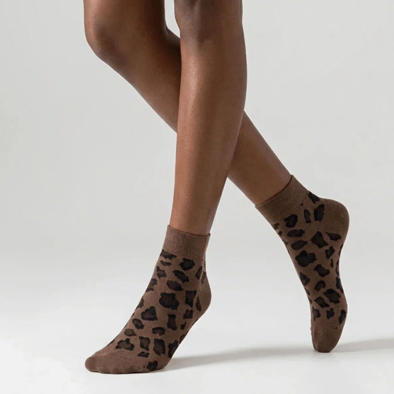 Chaussettes Vintage À Motif Léopard