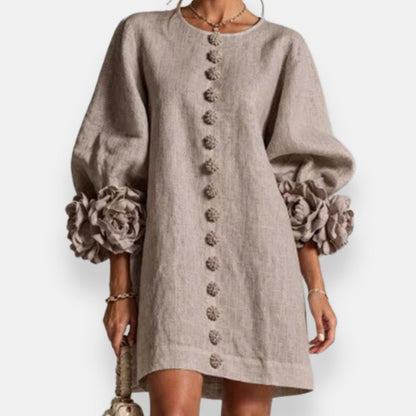 Marcelle | Robe à fleurs en relief