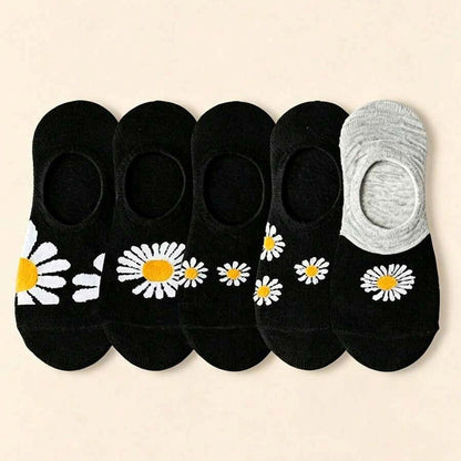 Chaussettes Décontractées À Motifs De Chrysanthèmes