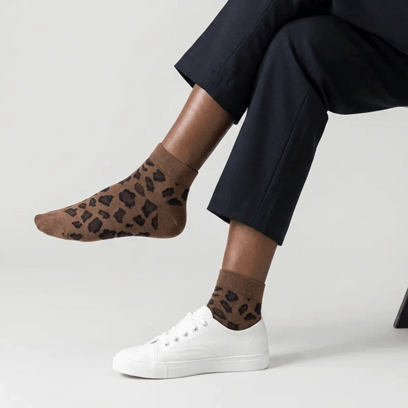Chaussettes Vintage À Motif Léopard