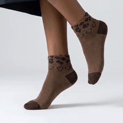 Chaussettes Vintage À Motif Léopard