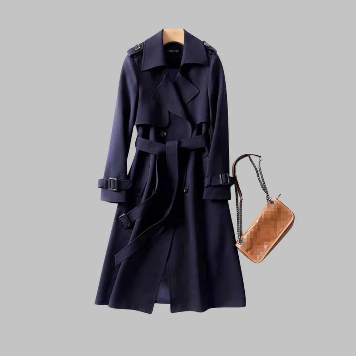 Tia - Manteau élégant à coupe ample, longueur genou