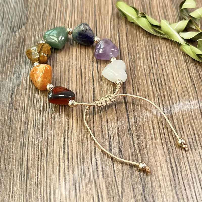 Bracelet Tressé Cœurs Colorés