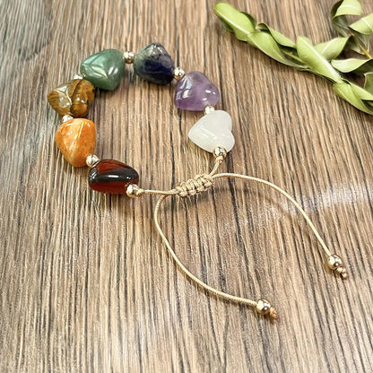 Bracelet Tressé Cœurs Colorés