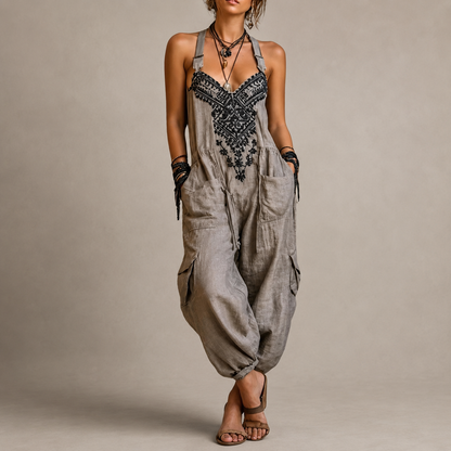 Combinaison Astrid — broderie Boho fluide