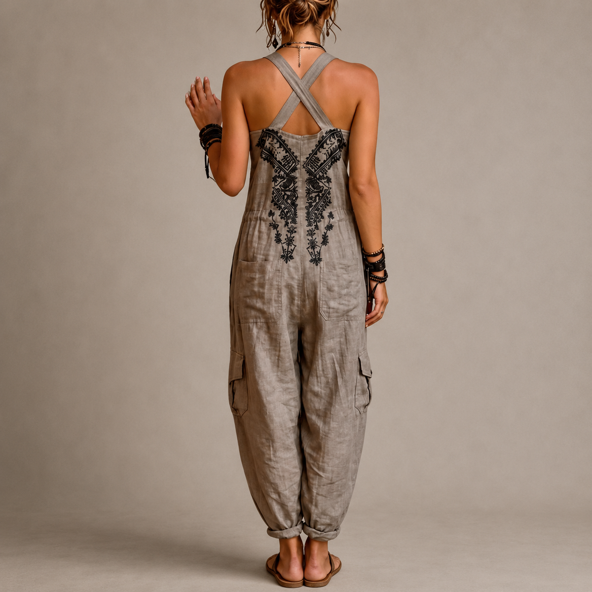 Combinaison Astrid — broderie Boho fluide