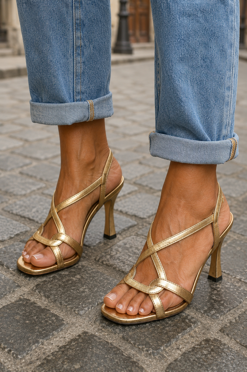 Lucie | sandales à talons Golden Summer Charm