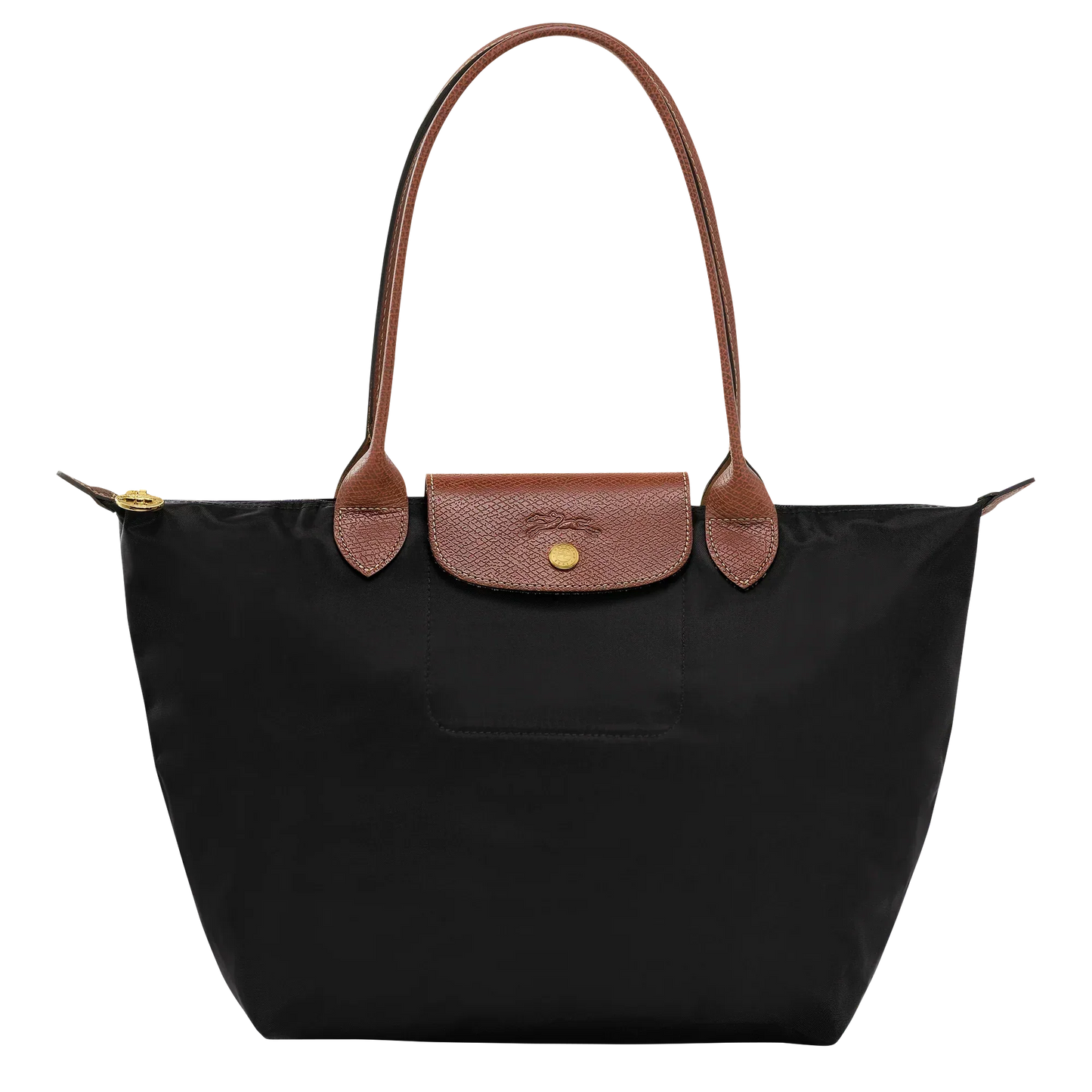 Madeleine | Sac cabas pliable moyen noir cognac