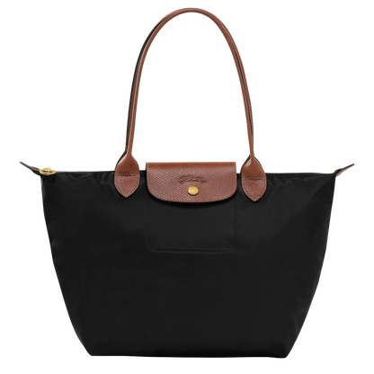 Madeleine | Sac cabas pliable moyen noir cognac