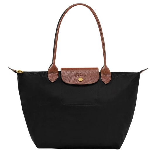 Madeleine | Sac cabas pliable moyen noir cognac