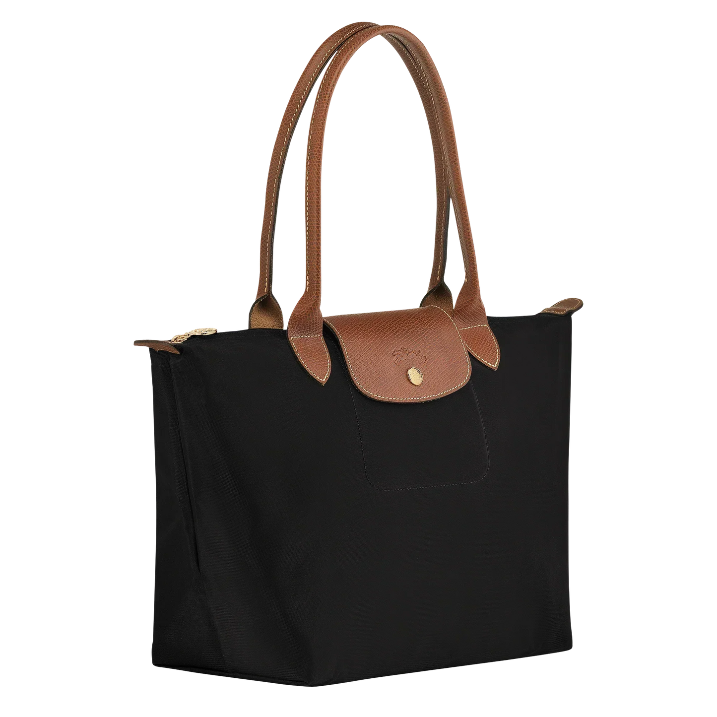 Madeleine | Sac cabas pliable moyen noir cognac