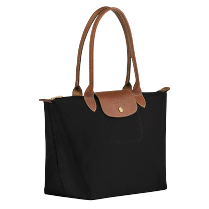 Madeleine | Sac cabas pliable moyen noir cognac