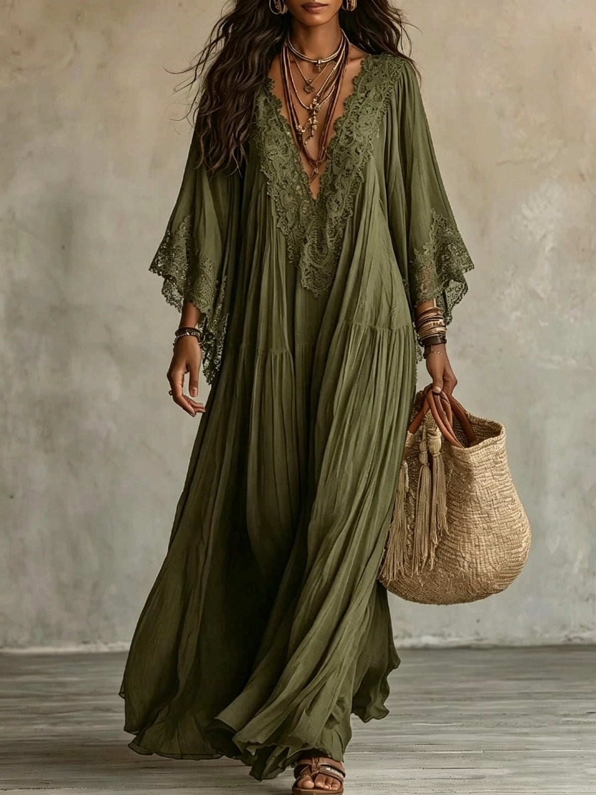 Chantal | Robe maxi en dentelle