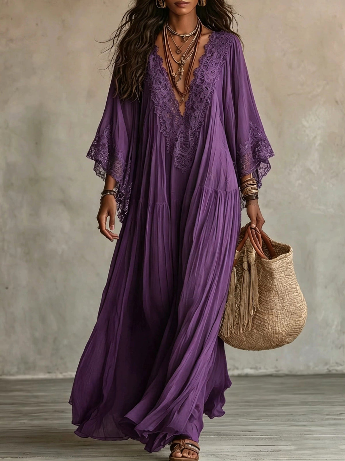 Chantal | Robe maxi en dentelle