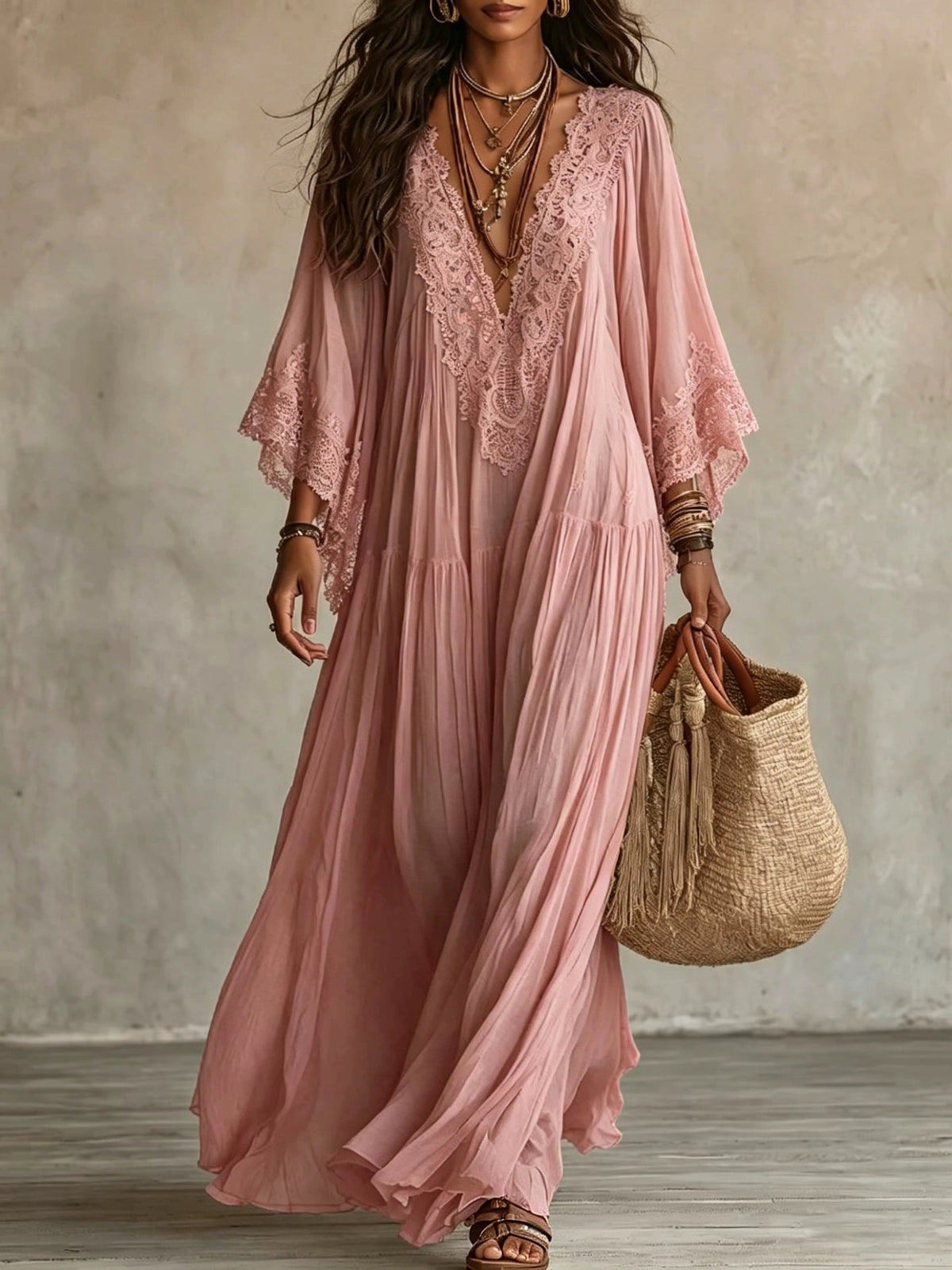 Chantal | Robe maxi en dentelle