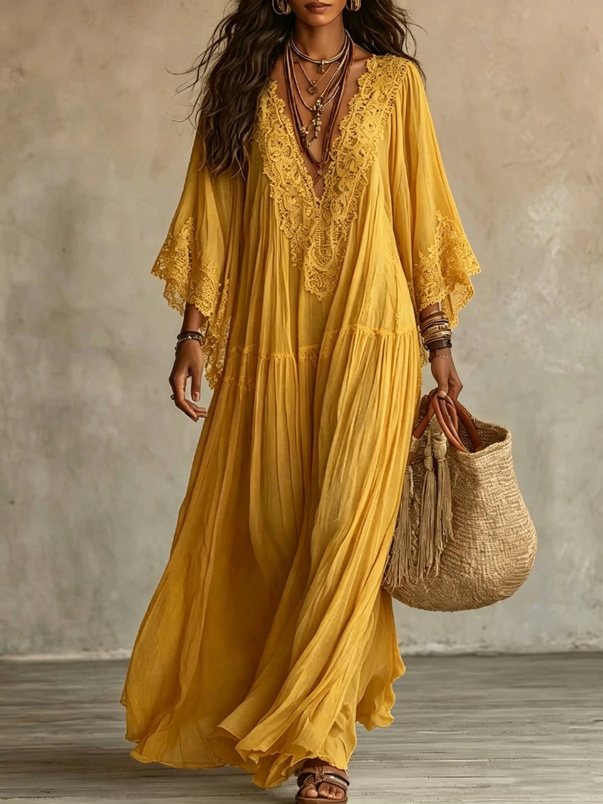 Chantal | Robe maxi en dentelle
