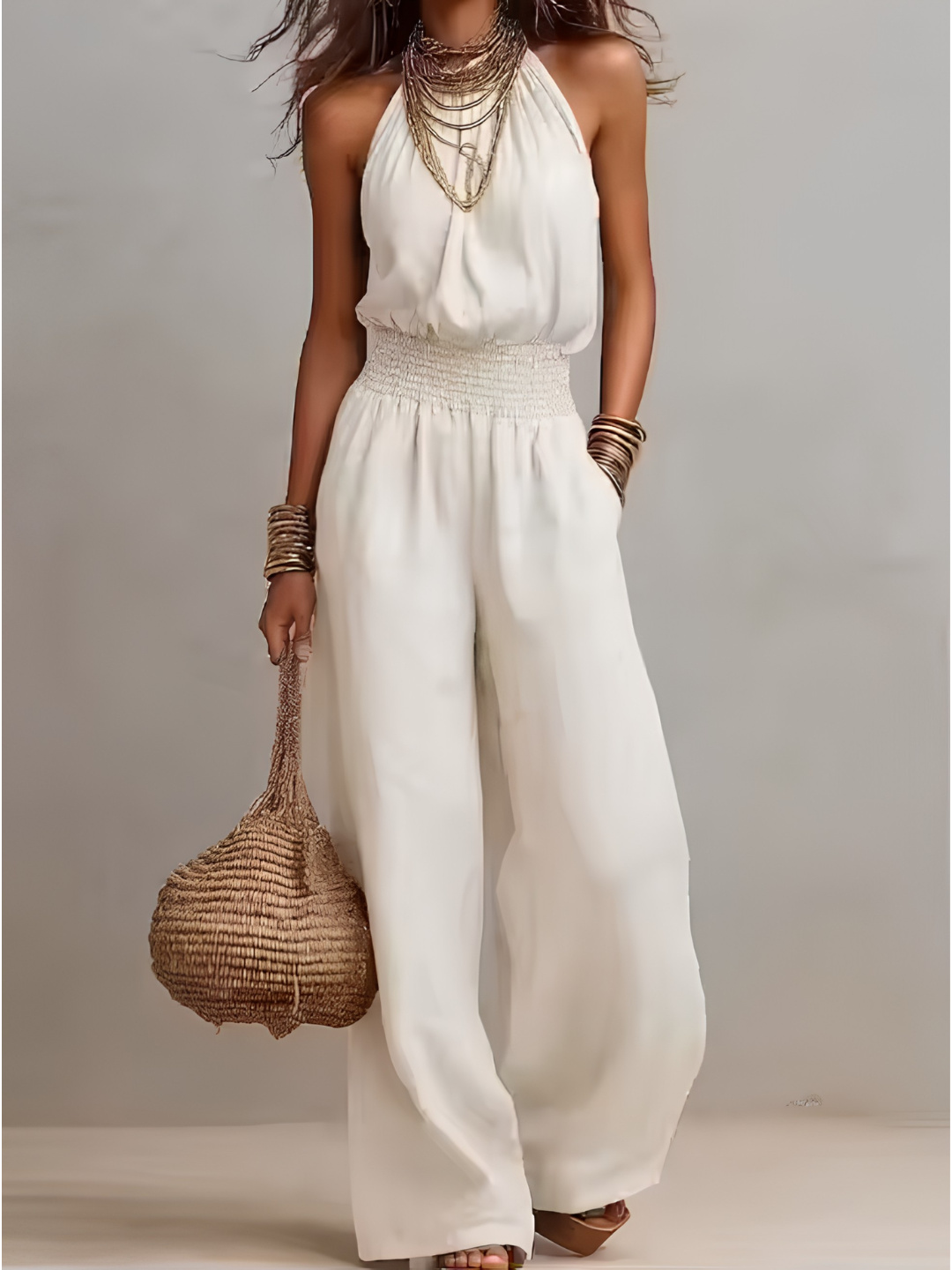 Valérie | Combinaison à Encolure Halter et Jambes Amples