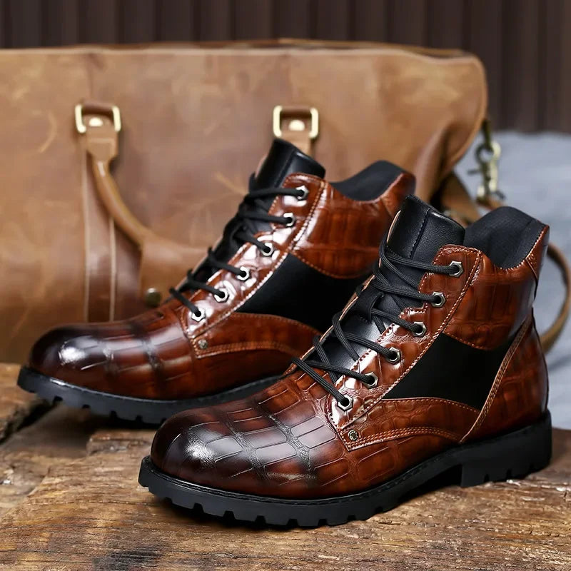Rendell™ | Bottes en cuir crocodile