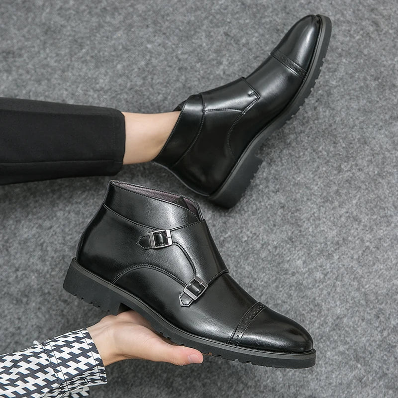 Parker | Bottes à Double Boucle en Cuir Synthétique