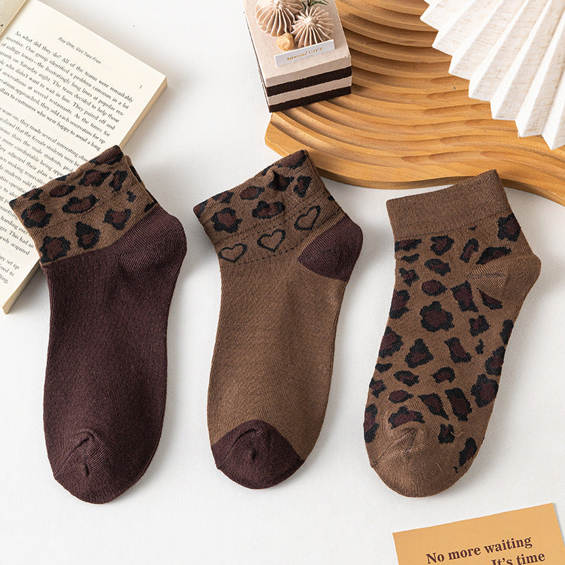 Chaussettes Vintage À Motif Léopard